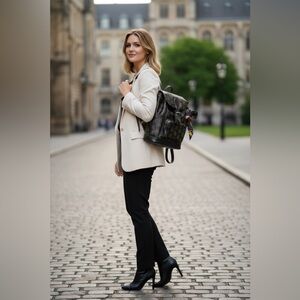 Dooney & Bourke Brown Gretta Drawstrings Leather Backpack